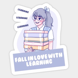 Fall in love with learnning Sticker